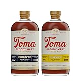 Toma Bloody Mary Mix, Premium Cocktail Mixers for Simple At-Home Hosting for Brunch and Events, All-Natural, Gluten Free, Vegan, No Added Preservatives, PICANTE/CLASICO 32oz (Spicy/Medium), Pack of 2