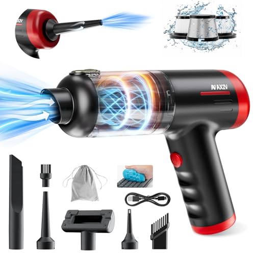 2-in-1 Car Vacuum&Air Duster 80W/16kpa/12KRPM/30 Mins High Powerful Dust Cleaner Portable Cordless Vacuum Pro Compressed Air Blower Lightweight Rechargeable Handheld Mini Vacuum for Car/Home/Office