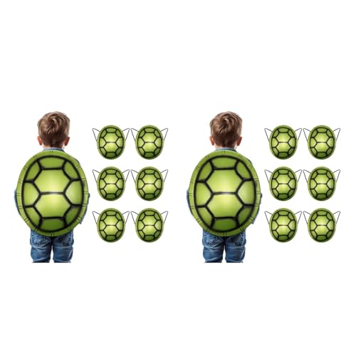 Abaodam Lot de 12 costumes de tortue pour enfants - Fournitures de fête et d'anniversaire - En mousse souple - Pour déguisement, jeu de rôle et activités...