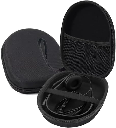 Image of VERTUS Headphone Carrying Hard Storage Bag Pouch Case Cover for Logitech H390 H540 H340 H570e H151 / Jabra Evolve 40 /20 Ms /20 UC / Evolve2 30 / Poly Voyager Focus 2 UC 4320 UC /Blackwire 3210 (Black)