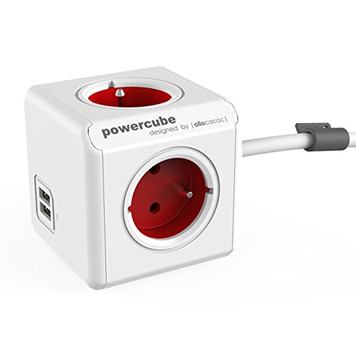 Allocacoc 2402RD/FREUPC Intérieur 4AC Outlet(s) 1.5m Rouge, Blanc multiprise - Multiprises (Intérieur, 1,5 m, 4 Sortie(s) CA, Type E (FR), Rouge, Blanc, CE,...