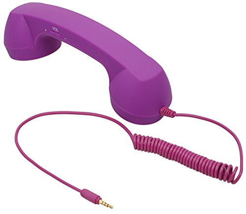 AMC Retro Vintage 3.5 mm Cell Phone Handset Receiver for iPhone, Purple
