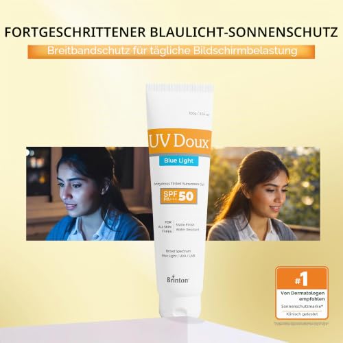 UV Doux Blue light Sunscreen Gel SPF 50 PA+++ | Tinted, Lightweight, Water Resistant | Matt Finish | UVA/UVB & Blue Light Protection… – Ansicht 3