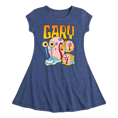 HYBRID APPAREL - Spongebob Squarepants - Gary The Snail - Toddler & Youth Girls Fit & Flare Dress
