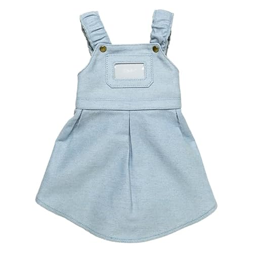 ドッグウェア ワンピース 犬の服 スカート 犬服 犬用 デニムワンピース ペットウェア 犬用夏服 春 夏 秋 服 おしゃれ犬服 小型犬ウェア 犬用 着せやすい 簡単 小型犬 中型犬 散歩用 One Coco ワンココ (Light Blue, L)