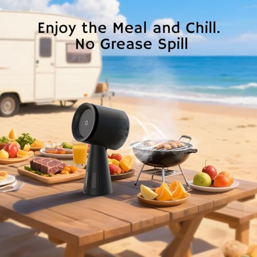 Image of Airthereal Rechargeable Portable Range Hood, Desktop Range Hood with Battery Powered, 3-Fan Speeds and Large Oil Collection Cup, Upgraded Portable Kitchen Exhaust Fan for RV Cooking, RH180B Black