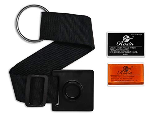 LAVYSH Cello Endpin Anchor Adjustable Strap Stopper with Non-slip O-ring Holder Anti-scratch Sponge Pad Complete with Rosin