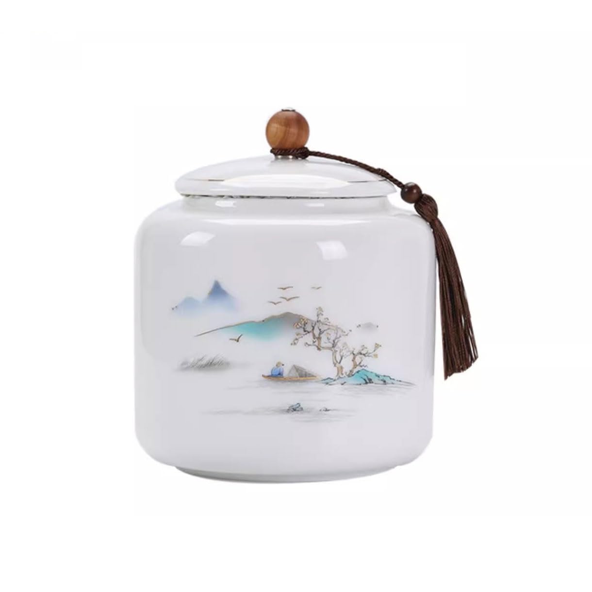 Przechowywanie herbaty Duży ceramiczny dzbanek na herbatę Biały porcelanowy szczelny słoik do przechowywania Słoik na herbatę Magazyn herbaty Luźna herbata liściasta Kanistry kuchenne