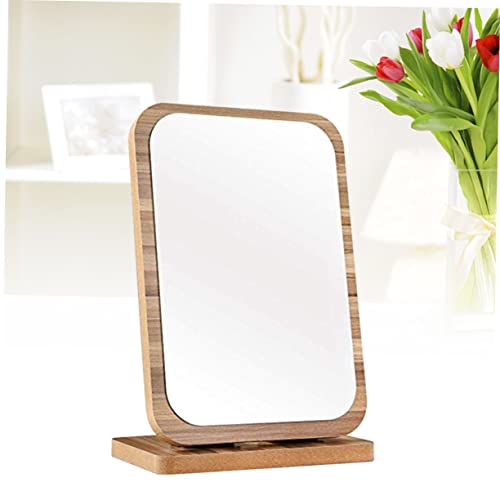 Espejo para maquillaje de madera plegable grande miniatura 4