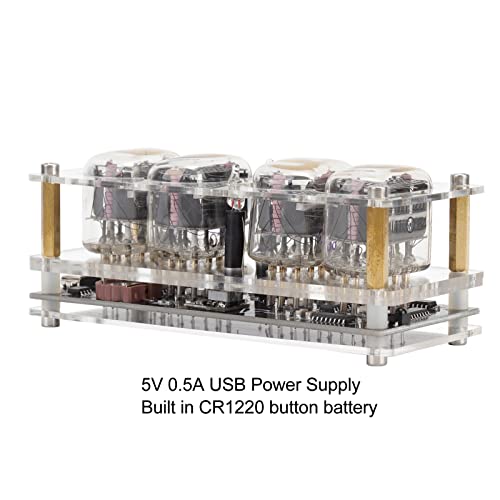 IN12 Glow Tube Time Display Digital Tubo Relógio de Mesa Eletrônico LED Glow Tube Clock Simulação ún