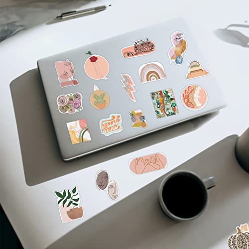 Boho Stickers [ 100Pcs ] Aesthetic Vintage Bohemian Sticker, Modern Minimalist Abstract Line Art Graffiti Stickers For Adults Teens Girls, Cute Decals Packs For Water Bottles, Laptops, Home Decor #TOP5