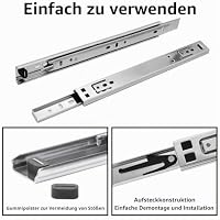 MOCNT 1 Paar 300mm Schubladenführungen 27mm Nut Schubladenschienen – Ansicht 6