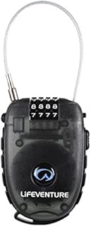 Lifeventure Cable Lock Luggage Lock With 90cm Retractable Steel Cable Shackle Mini 4 Digit Code Combination Lock For Suitcases, Bike, Ski, Snowboard, Pushchair And Stroller