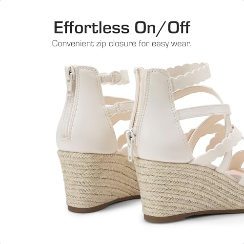 Image of DREAM PAIRS Girls Wedge Sandals Flatform Open Toe Platform Sandals Flower Wedding Party for Little Kid /Big Kid