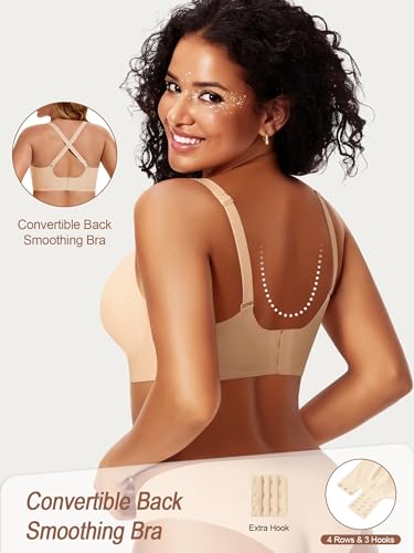 Image of Jelly Wireless Bras for Women No Underwire Push Up Seamless Full Coverage Bralettes Support Lift Everyday Bra