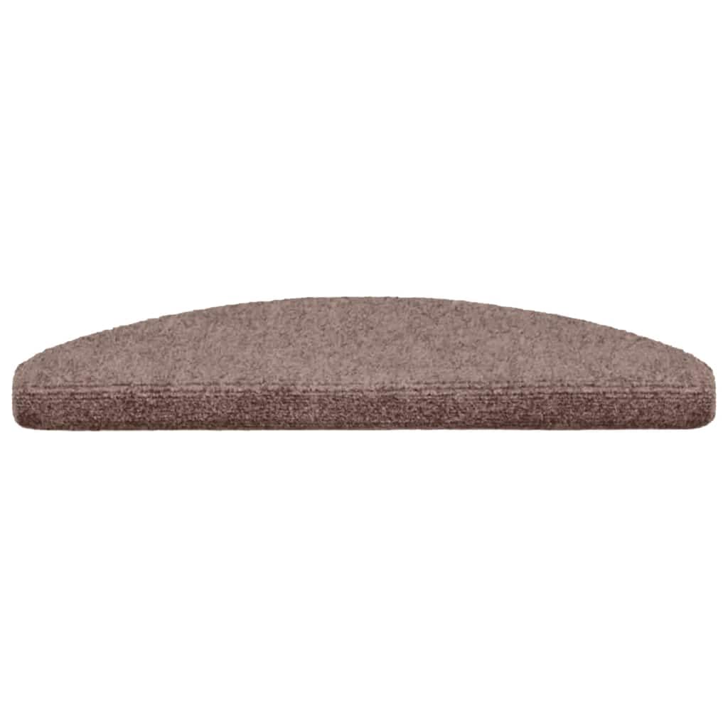 Maty na schody, samoprzylepne, 15 szt., 65 x 21 x 4 cm, jasnobrązowe, półokrągłe, z polipropylenu, antypoślizgowe i nadają się do prania, z ochroną schodów i hałasu, do wnętrz, dla zwierząt