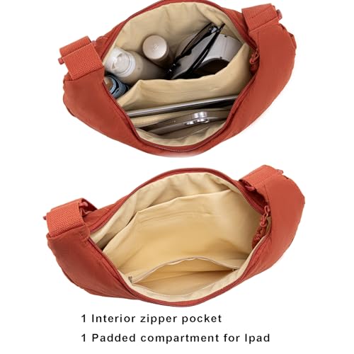 Image of Crescent Crossbody Bags for Women Nylon Travel Luna Hobo Bag Dumpling Purse