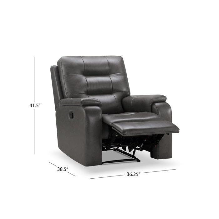 Image of Torque - Charlie 1 Seater Leatherette Manual Recliner (Grey) | Recliner Chair for Living Room, Bedroom, Office | 1 Year Warranty