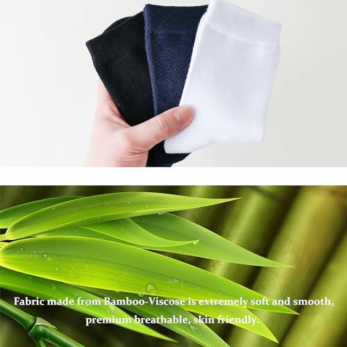 Marchare Boys Girls Seamless Crew Socks Soft School Dress Socks Uniform Calf Socks Black White Navy3