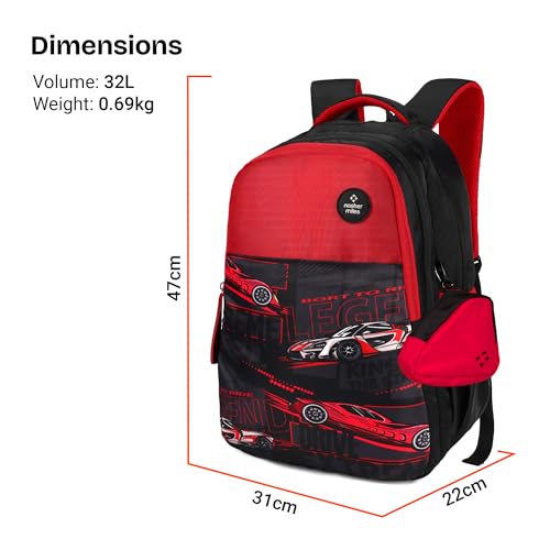Image of Nasher Miles Polyester Backpack | Ideal for Preschool, Kindergarten, College, School, Office& Travel | Toddler, Girls, Boys, Men, Women
