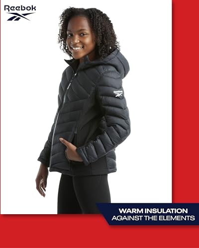 Reebok Girls Winter Jacket - Weather Resistant Hooded Quilted Puffer Parka Girls Jacket - Lightweight Warm Winter Coat3