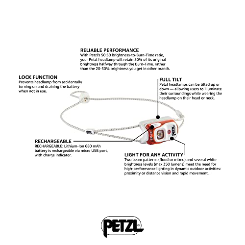 PETZL - Lampada BINDI - Unisex, Arancione, Taglia