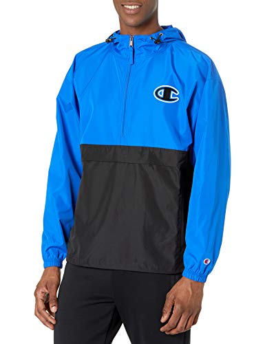 Champion Men's Packable Jacket, BOZETTO Blue/Black, XX-Large