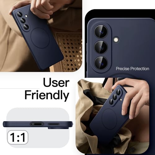 Image of JETech Magnetic Slim Cover Case for Samsung Galaxy S26 Plus, Compatible with MagSafe, Anti-Slip Grip & Full Camera Lens Protection, Ultra-Thin Matte Finish Phone Cover (Deep Blue)