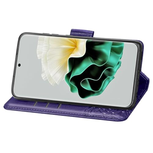 Étui Huawei P60 à clapet violet foncé avec support