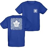 Toronto Maple Leafs NHL Officially Licensed Youth T-Shirt Front/Back Curl Team Color, Large