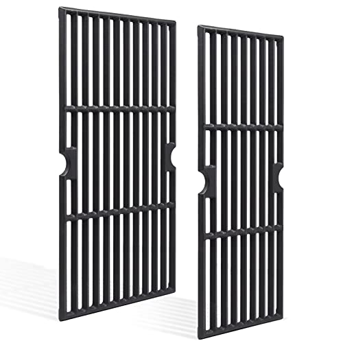 Criditpid 18 Inch Grill Grates for Charbroil Performance 2 Burner 463625217 463673519 Replacement Parts, Cast Iron Grill Cooking Grate for Char-Broil G470-0002-W1, G470-0003-W1, 463625219, 463673517