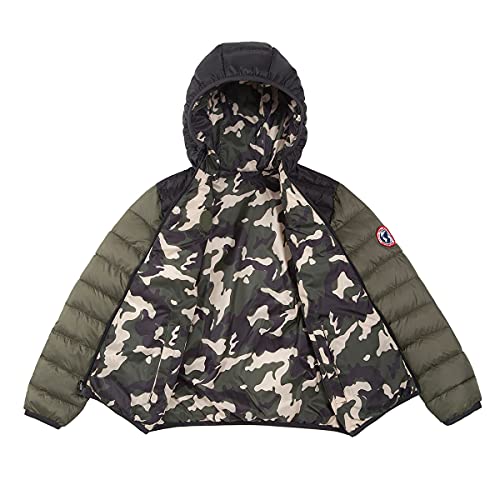 Image of Rokka&Rolla Boys' Reversible Lightweight Puffer Jacket Hooded Water-Resistant Winter Coat