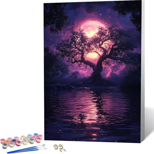 Paint by Numbers �� �������G �� �y�C���g�o�C�i���o�[, ��l�p�����h��G�L�����o�X�N���t�g �u���V�ƃA�N�����G�̋�� �z�[�� �I�t�B�X����, �����ւ̃M�t�g 20x30cm -zjn260492
