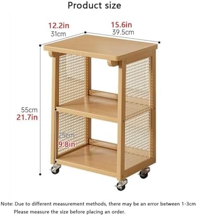 360° Rotating Rolling Cart Storage Shelf - Multi-Layer Mobile Coffee Table Side Table for Sofas - Creative Brown Design for Living Room Organization