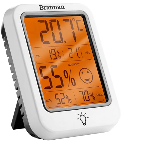 Brannan Digital Room Thermometer Indoor Humidity...