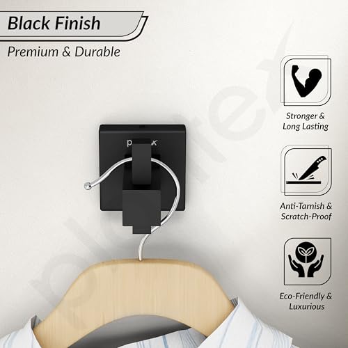 Image of Plantex Stainless Steel Robe Hook for Bathroom /Door Hanger Hook /Wall Towel Hook /Bathroom Accessories - Pack of 1, Aqua (Black)