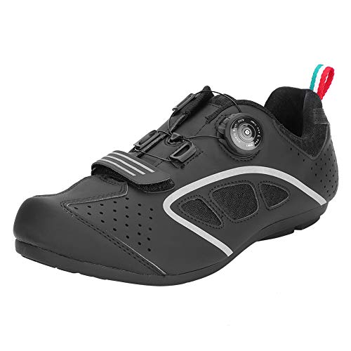 Image of Cycling Shoes Women PU + Rubber Road Bike Shoes Men, Bike Shoes Men, for Outdoor Cycling(Black, 45)