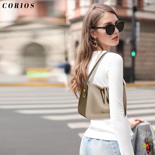 Bolso de mano para mujer de cuero PU Corios gris miniatura 2