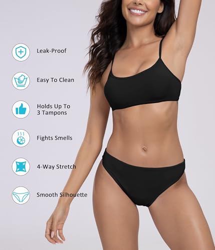 Beautikini Period Swimwear for Teens Menstrual Leakproof Spaghetti Straps Period Bikini Period Bathing Suits for Teen Girls3