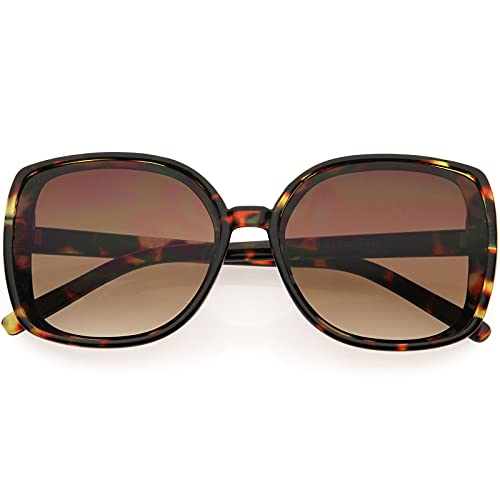 Image of zeroUV - Classy Oversized Neutral Colored Square Sunglasses D259