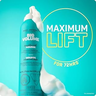Marc Anthony Big Volume Hair Mousse for Fine, Thin Hair - Lightweight Volumizing Hair Styler with Flexible Hold for Full Body & Bounce - Frizz-Free & Sulfate-Free Hair Care Product