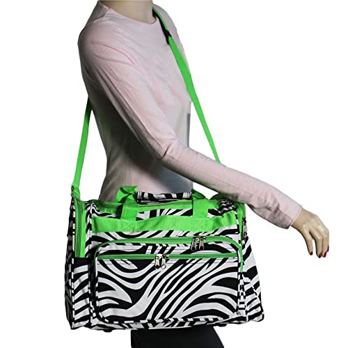 Image of World Traveler 81T16-163-G-1 Duffle Bag, One Size, Green Trim Zebra