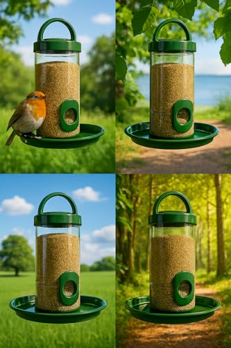 Image of Hanging Food Feeder 700gm Weatherproof Green Pack of 4
