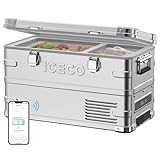 ICECO APL35 12 Volt Car Refrigerator, 37 Quart (30 Liter) Light Duty Aluminum 12v Portable Fridge Freezer, SECOP Nano Compressor, -4℉~68℉, 12/24V DC, 100-240V AC for Outdoor, Camping, RV, Truck, Boat