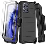 KECAI for Motorola Moto G Power/G Play 2025 Case with Belt Clip Holster,2X Screen Protector,Heavy Duty Shockproof Drop Protection Military Grade Durable Full Body Phone Cover with Kickstand (Black)
