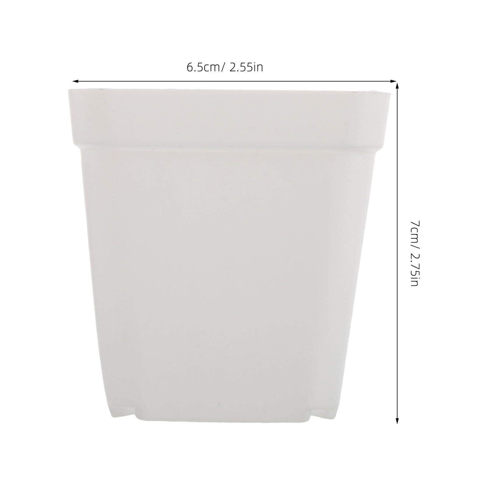 jojofuny Lot de 100 Pots Carrés en Plastique Blanc pour Pépinière Petits Godets de Semis avec Drainage Conteneurs de Propagation Compacts pour Jardinage D’Intérieur et Réutilisable