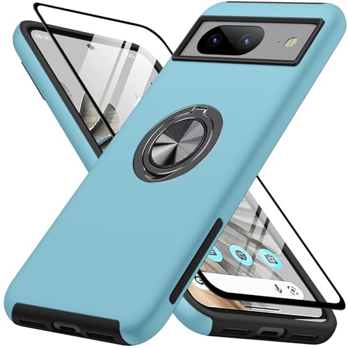 AOUIA Funda para Google Pixel 8, funda Pixel 8 con 1 protector de pantalla, con soporte de anillo...