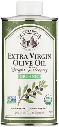 La Tourangelle, Organic Extra Virgin Olive Oil, Cold-Pressed EVOO from Spain, 16.9 Fl Oz – Spanish Olive Oil with Polyphenols for Cooking, Drizzling, Marinades, and Dipping, Rich Flavor