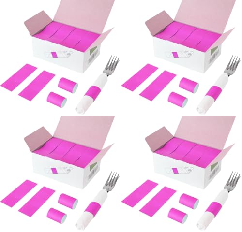 Image of NATURALABEL Self-Adhesive Napkin Bands, Pack of 8,000, Hot Pink