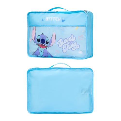 MINISO Disney Stitch Compression Packing Cubes for Travel, 2 Pack Lightweight Suitcase Organizer Bags Set Carry On Luggage, Waterproof Space Saver Storage Bags for Organizing Clothes Travel Essentials - Image 4